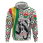 Burkina Faso Zip Hoodie Red Green Black Geometric - African Pride