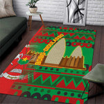 Burkina Faso Area Rug Tribal Design and Bobo Dioulasso Landmark - African Pride