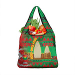 Burkina Faso Grocery Bag Tribal Design and Bobo Dioulasso Landmark - African Pride
