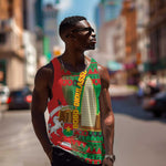 Burkina Faso Men Tank Top Tribal Design and Bobo Dioulasso Landmark - African Pride