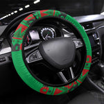 Burkina Faso Steering Wheel Cover Tribal Design and Bobo Dioulasso Landmark - African Pride