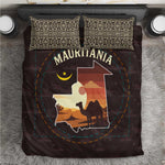 Mauritania Bedding Set - Desert Sunset Camel Silhouette and Flag Accents
