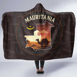 Mauritania Hooded Blanket - Desert Sunset Camel Silhouette and Flag Accents