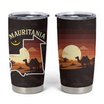 Mauritania Tumbler Cup - Desert Sunset Camel Silhouette and Flag Accents