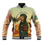 Mauritania Baseball Jacket - Sidi the Sahara Camel Cartoon and Desert Caravan Design