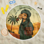 Mauritania Beach Blanket - Sidi the Sahara Camel Cartoon and Desert Caravan Design