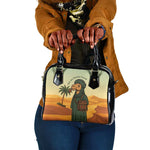 Mauritania Shoulder Handbag - Sidi the Sahara Camel Cartoon and Desert Caravan Design