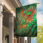 Mauritania Garden Flag - Green Tie Dye Camel and Crescent Moon Flag Design