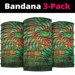 Mauritania Neck Gaiter - Green Tie Dye Camel and Crescent Moon Flag Design TS04