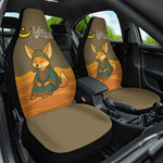 Mauritania Car Seat Cover - Cute Fennec Fox and Arabic Calligraphy Desert Design