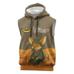 Mauritania Sleeveless Hoodie - Cute Fennec Fox and Arabic Calligraphy Desert Design - African Pride
