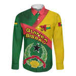 Guinea Bissau Long Sleeve Button Shirt Green Yellow Red Swirl - African Pride