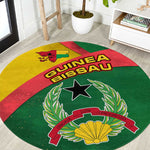 Guinea Bissau Round Carpet Green Yellow Red Swirl - African Pride
