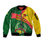 Guinea Bissau Sleeve Zip Bomber Jacket Green Yellow Red Swirl - African Pride