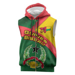 Guinea Bissau Sleeveless Zip Hoodie Green Yellow Red Swirl - African Pride