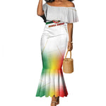 Guinea Bissau Mermaid Dress White Green Red Gradient - African Pride
