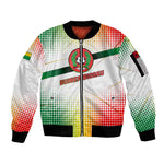 Guinea Bissau Sleeve Zip Bomber Jacket White Green Red Gradient - African Pride