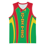 Guinea Bissau Basketball Jersey Red Green Yellow Stripe Design and Black Star - African Pride