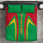 Guinea Bissau Bedding Set Red Green Yellow Stripe Design and Black Star - African Pride