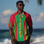 Guinea Bissau Hawaiian Shirt Red Green Yellow Stripe Design and Black Star - African Pride