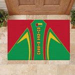 Guinea Bissau Rubber Doormat Red Green Yellow Stripe Design and Black Star - African Pride