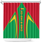 Guinea Bissau Shower Curtain Red Green Yellow Stripe Design and Black Star - African Pride