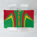 Guinea Bissau Tablecloth Red Green Yellow Stripe Design and Black Star - African Pride