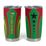 Guinea Bissau Tumbler Cup Red Green Yellow Stripe Design and Black Star - African Pride