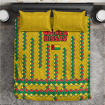 Guinea Bissau Bedding Set Yellow Tribal Geometric Design and National Flag - African Pride