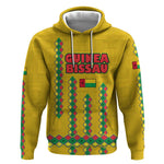 Guinea Bissau Hoodie Yellow Tribal Geometric Design and National Flag - African Pride