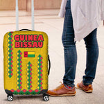 Guinea Bissau Luggage Cover Yellow Tribal Geometric Design and National Flag - African Pride