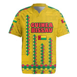 Guinea Bissau Rugby Jersey Yellow Tribal Geometric Design and National Flag - African Pride