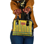 Guinea Bissau Shoulder Handbag Yellow Tribal Geometric Design and National Flag - African Pride