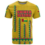 Guinea Bissau T shirt Yellow Tribal Geometric Design and National Flag - African Pride