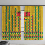 Guinea Bissau Window Curtain Yellow Tribal Geometric Design and National Flag - African Pride