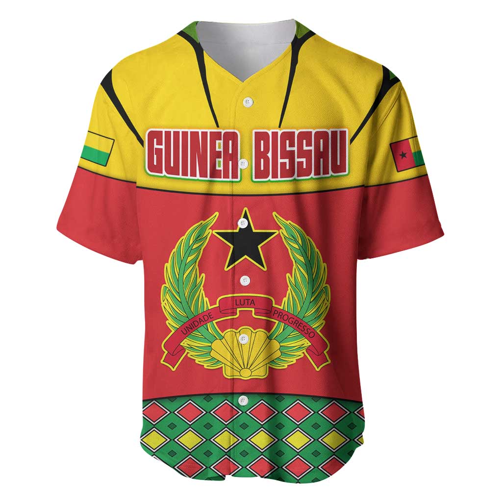 Guinea Bissau Baseball Jersey Red Yellow Green Geometric - African Pride