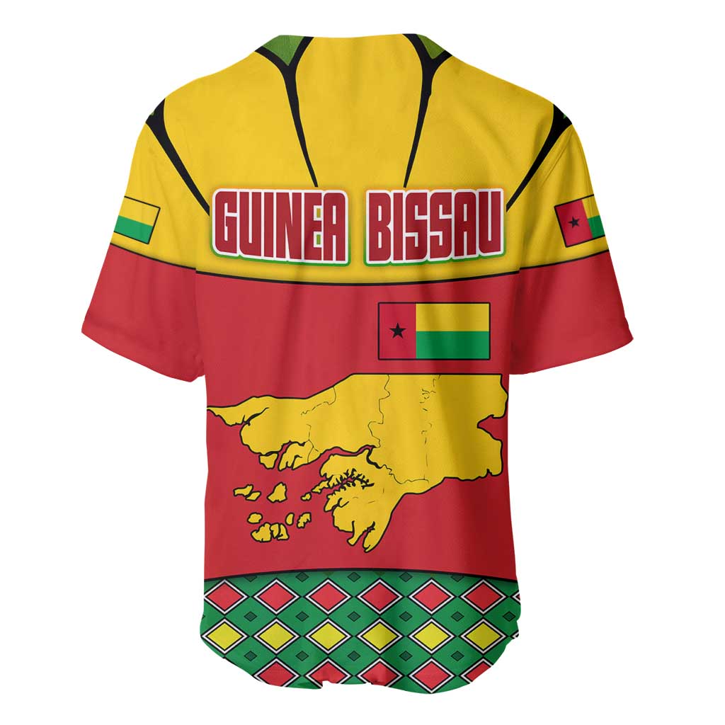 Guinea Bissau Baseball Jersey Red Yellow Green Geometric - African Pride