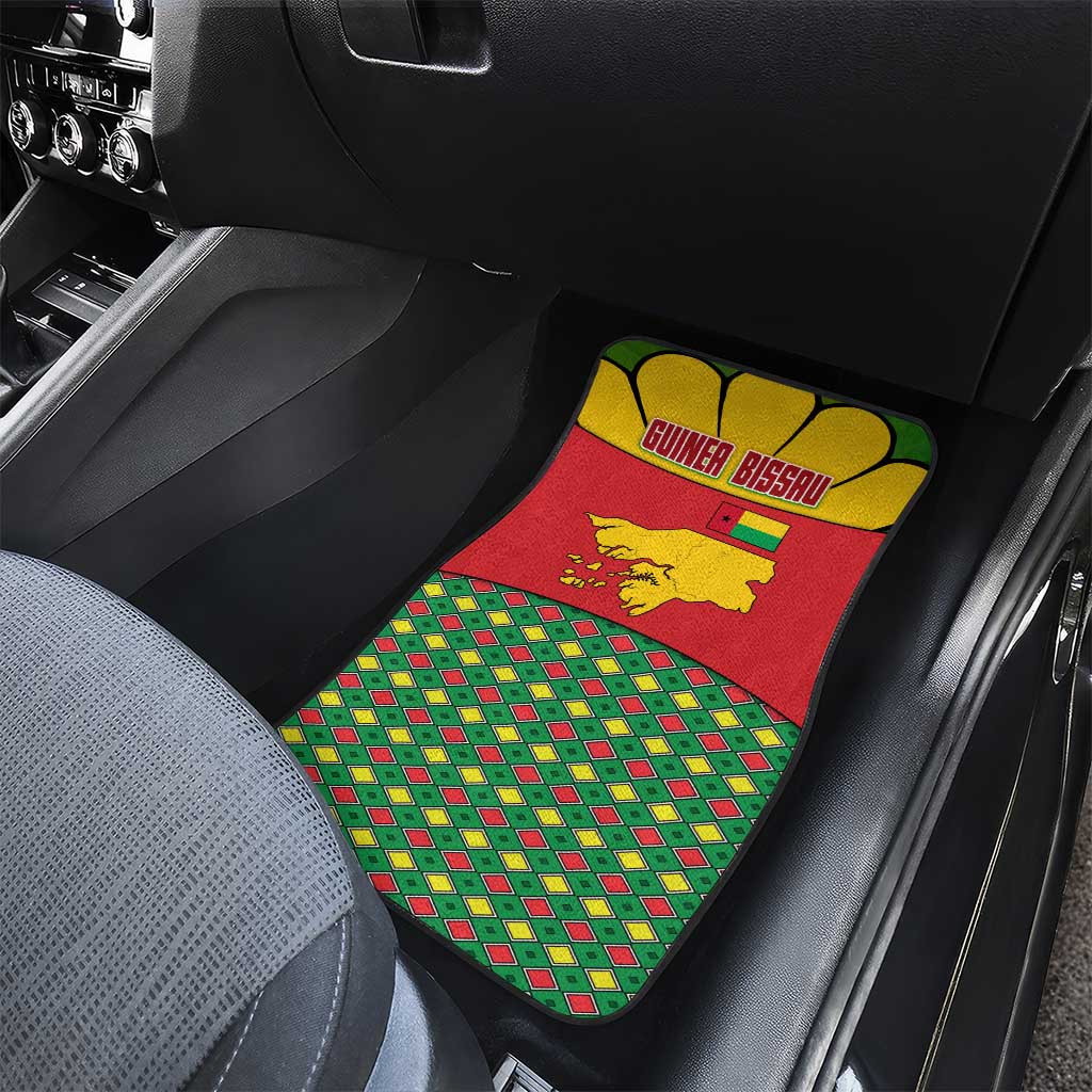 Guinea Bissau Car Mats Red Yellow Green Geometric - African Pride