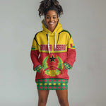 Guinea Bissau Hoodie Dress Red Yellow Green Geometric - African Pride