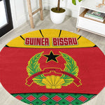 Guinea Bissau Round Carpet Red Yellow Green Geometric - African Pride
