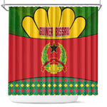 Guinea Bissau Shower Curtain Red Yellow Green Geometric - African Pride