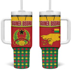 Guinea Bissau Tumbler With Handle Red Yellow Green Geometric - African Pride