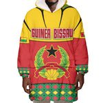 Guinea Bissau Wearable Blanket Hoodie Red Yellow Green Geometric - African Pride