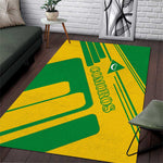 Comoros Flag Area Rug - Green and Yellow Design and National Emblem