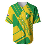 Comoros Flag Baseball Jersey - Green and Yellow Design and National Emblem