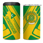 Comoros Flag 4 in 1 Can Cooler Tumbler - Green and Yellow Design and National Emblem