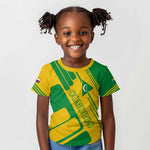 Comoros Flag Kid T shirt - Green and Yellow Design and National Emblem