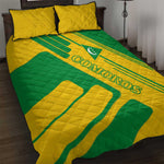 Comoros Flag Quilt Bed Set - Green and Yellow Design and National Emblem