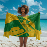 Comoros Flag Sarong - Green and Yellow Design and National Emblem