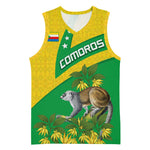 Comoros Basketball Jersey - National Flag Lemur Design and Ylang Ylang Flower Pattern - African Pride